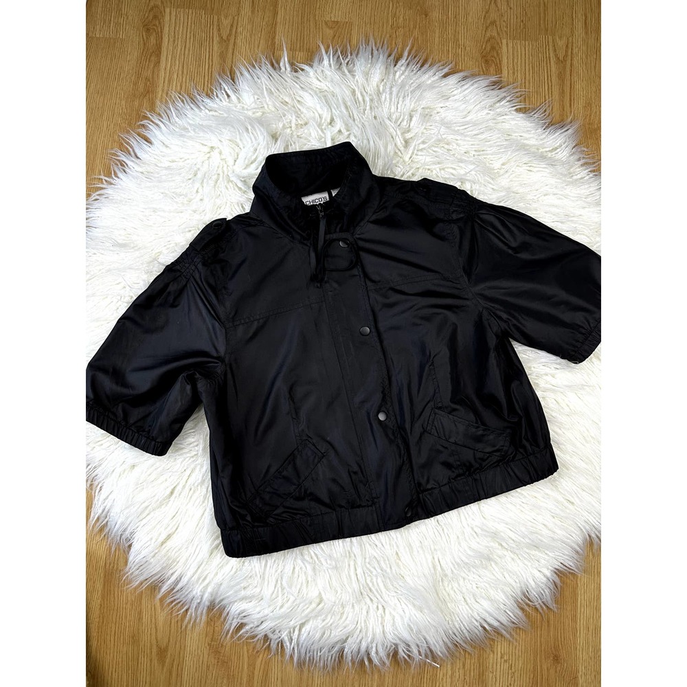 Chico's Cropped Lightweight Jacket - Size 2 (M) - Excellent Condition